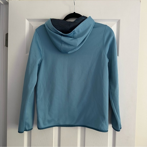 Size XL Youth Under Armour Fleece Wordmark Hoodie - Blue/ Acadia - Picture 5 of 8